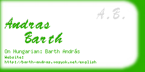 andras barth business card