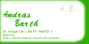 andras barth business card